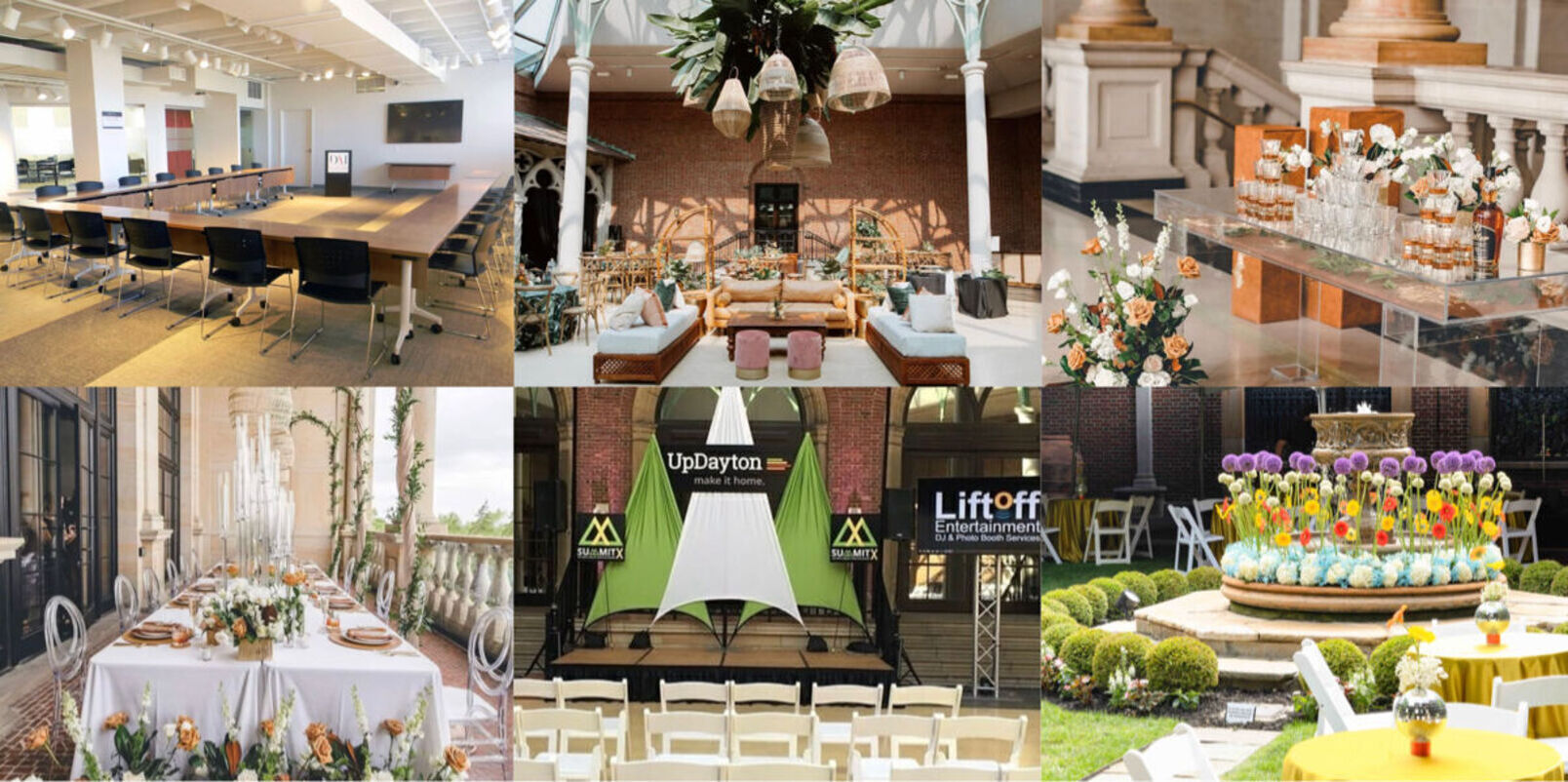 Collageofdaispacessetupforevents
